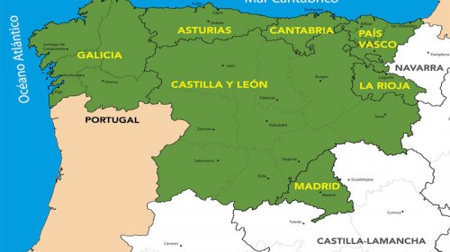 Karta över Norra Spanien